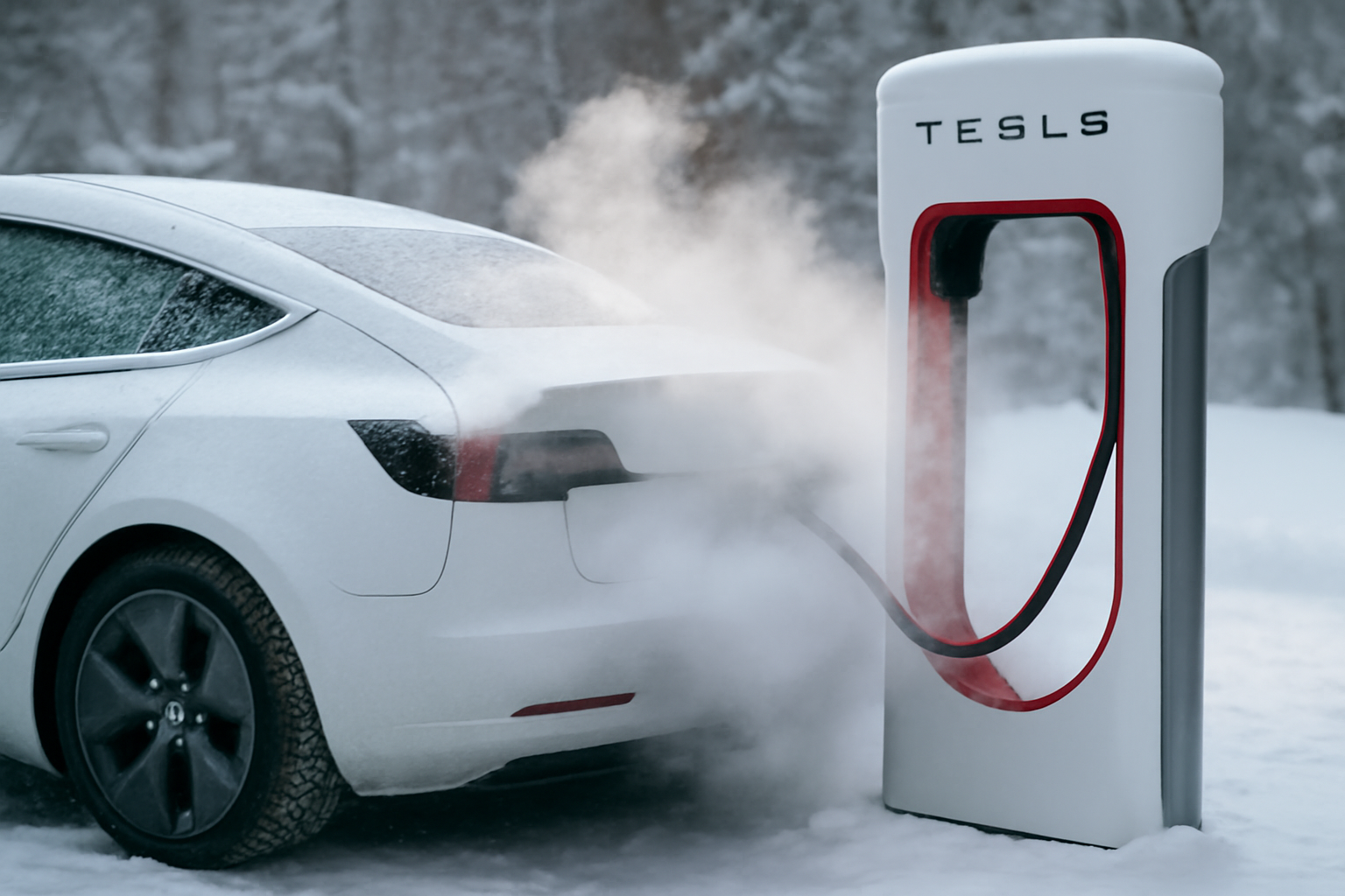 Чому з вашої Tesla йде пар під час Supercharging взимку?