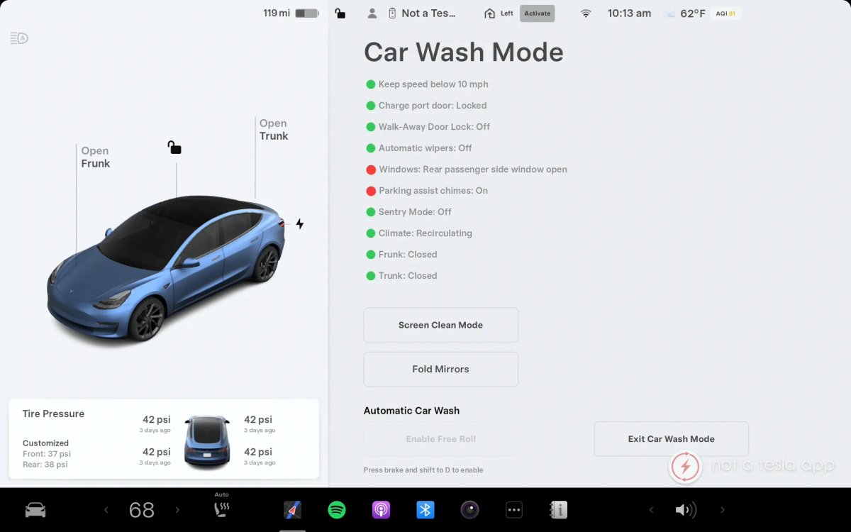 Tesla додає сповіщення про відкриті вікна в режимі миття в оновленні 2025.26