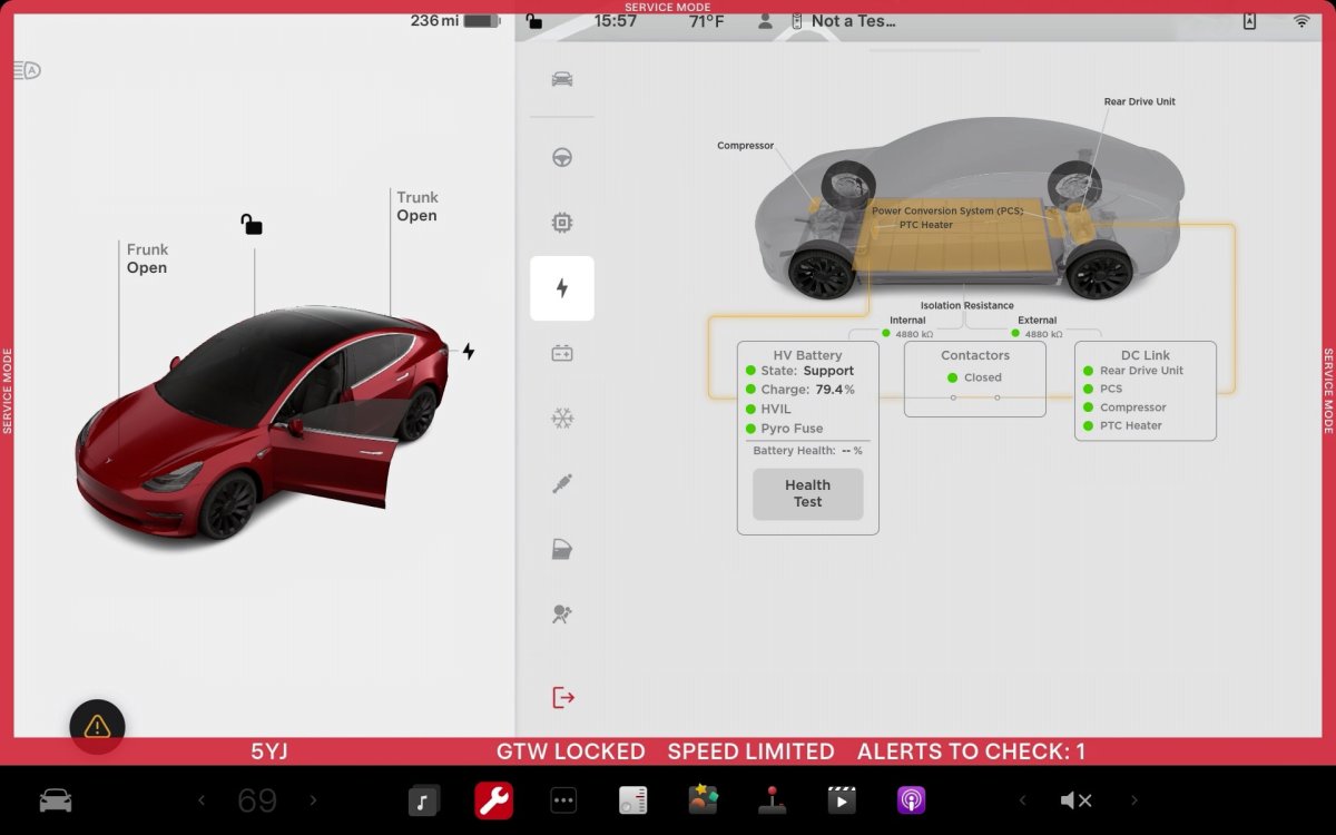 Tesla непомітно видаляє тест стану акумулятора для багатьох користувачів в оновленні 2025.26