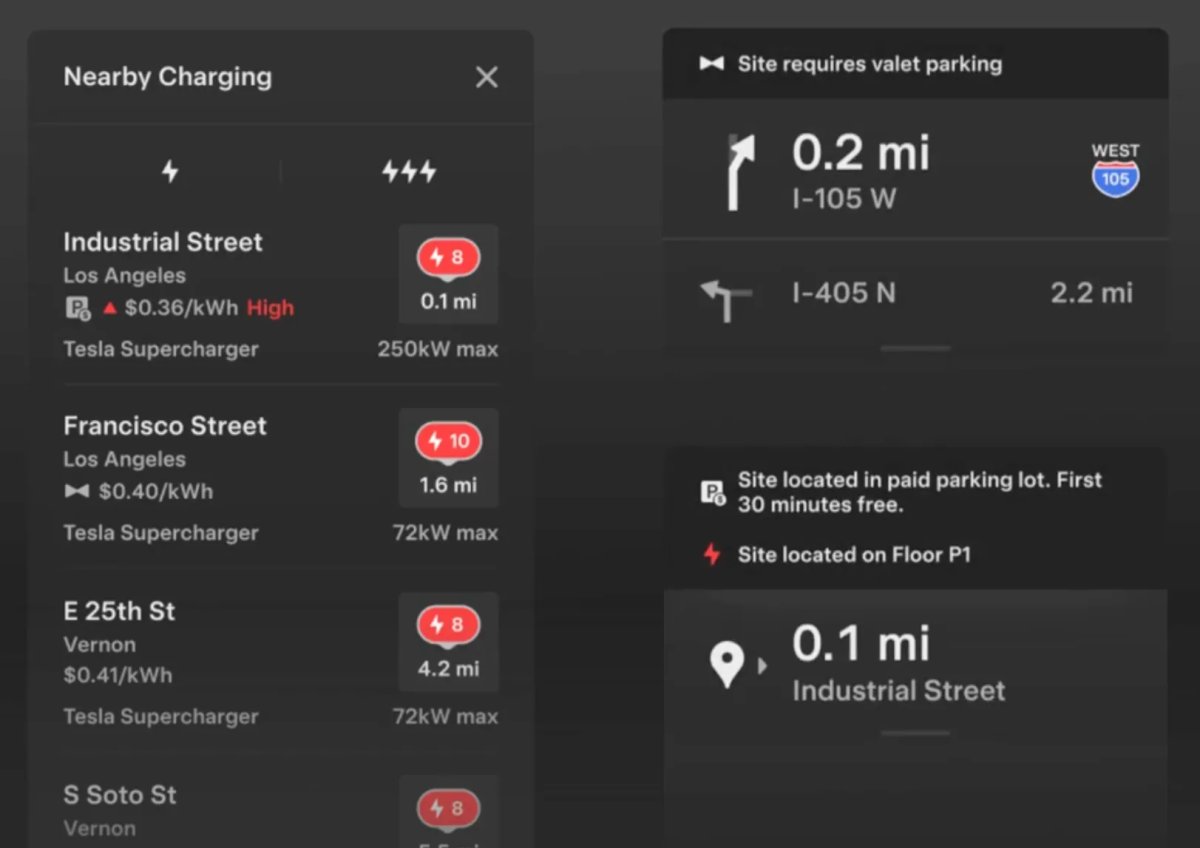 Tesla оновлює інтерфейс Supercharger: інформація про паркування, коди доступу та інше