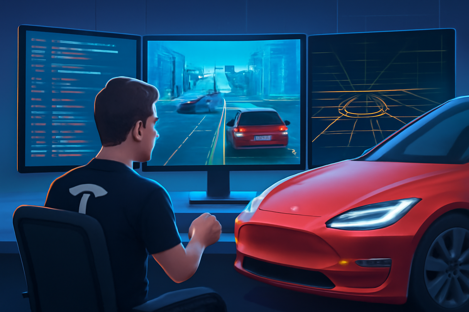 Як Tesla застосовує симульовані дані для вдосконалення FSD